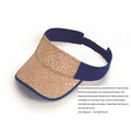 Blue/Brown Terry Cloth Sweatband Straw Running Visor